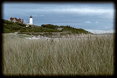 Nobska Lighthouse Over Beach -Gritty Look